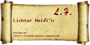Lichter Helén névjegykártya