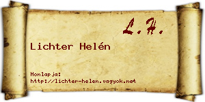 Lichter Helén névjegykártya